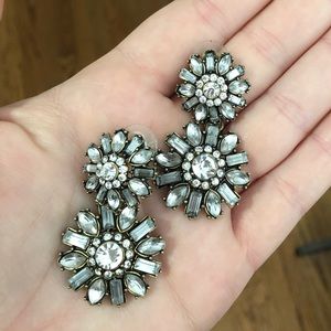 Baublebar floral drop earrings clear stones